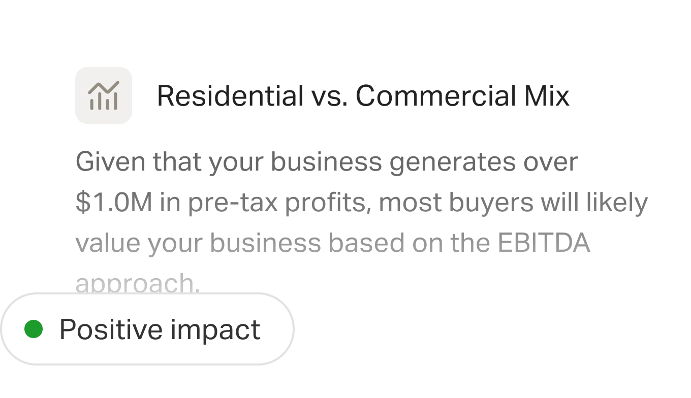 Personalized valuation insights for your business